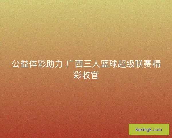 公益体彩助力 广西三人篮球超级联赛精彩收官 公益体彩助力 广西三人篮球超级联赛精彩收官